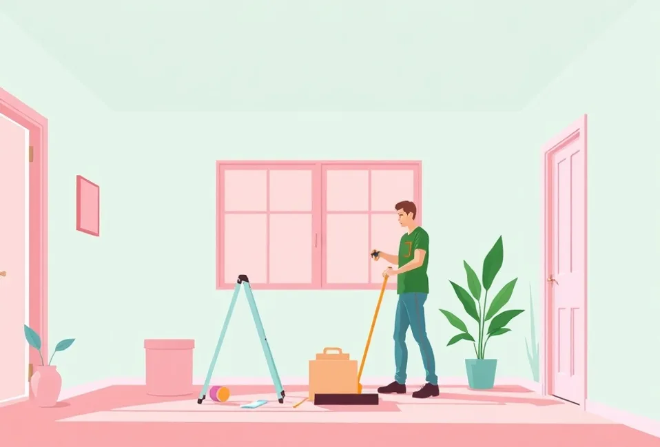 Intérieur rénové après travaux de peinture à Eybens